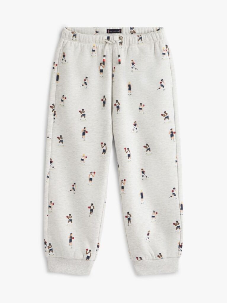 Grey Print Terry Cuffed Joggers  Boys