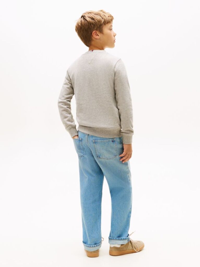 Grey Faded Logo Print Crew Neck Sweatshirt  Boys