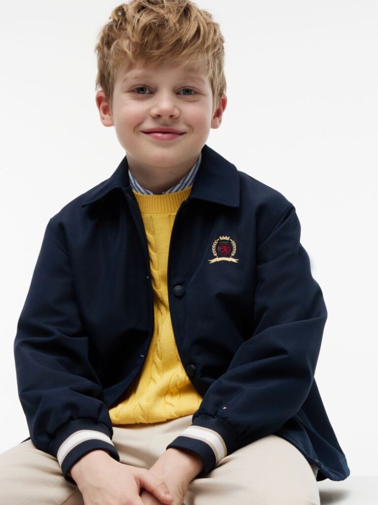 Blue Crest Logo Relaxed Coach Jacket  Boys