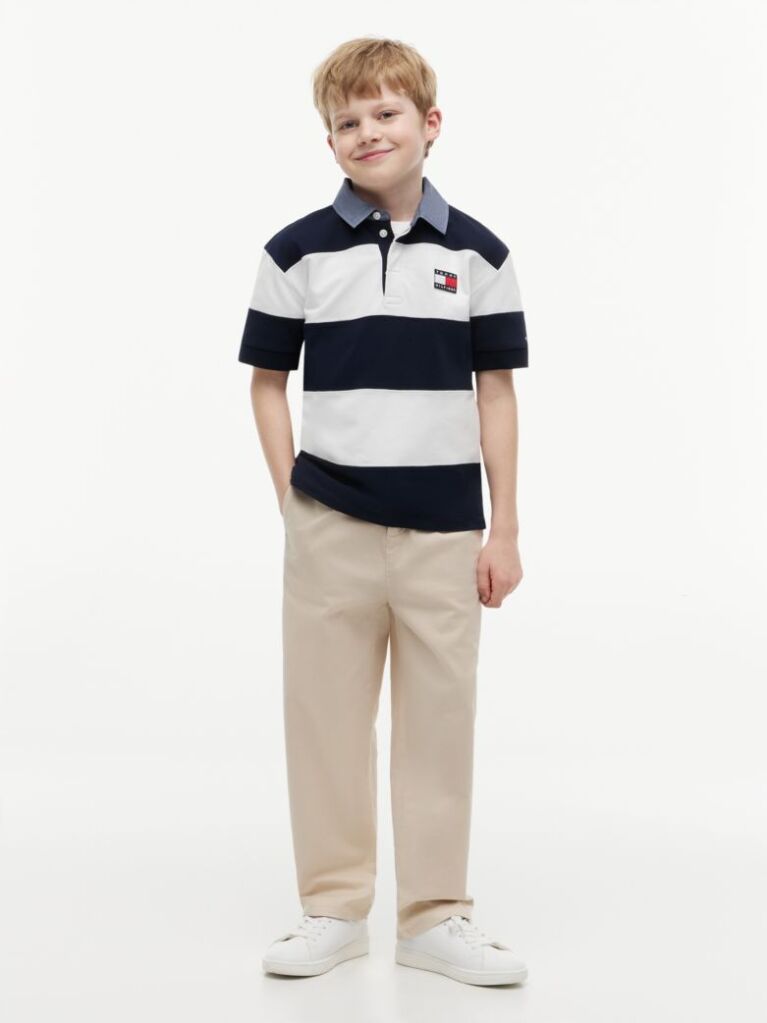 Multi Regular Fit Rugby Stripe Polo Shirt  Boys