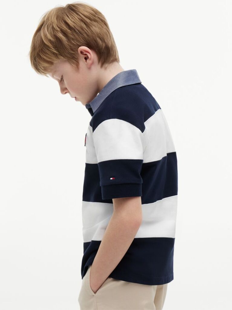 Multi Regular Fit Rugby Stripe Polo Shirt  Boys
