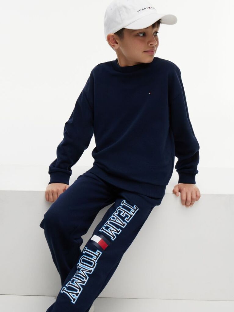 Blue Wide Cuffed Leg Joggers  Boys