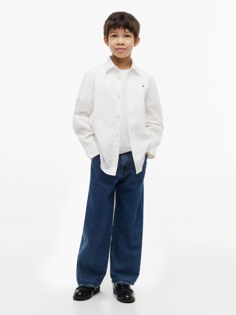 White Essential Regular Fit Poplin Shirt  Boys
