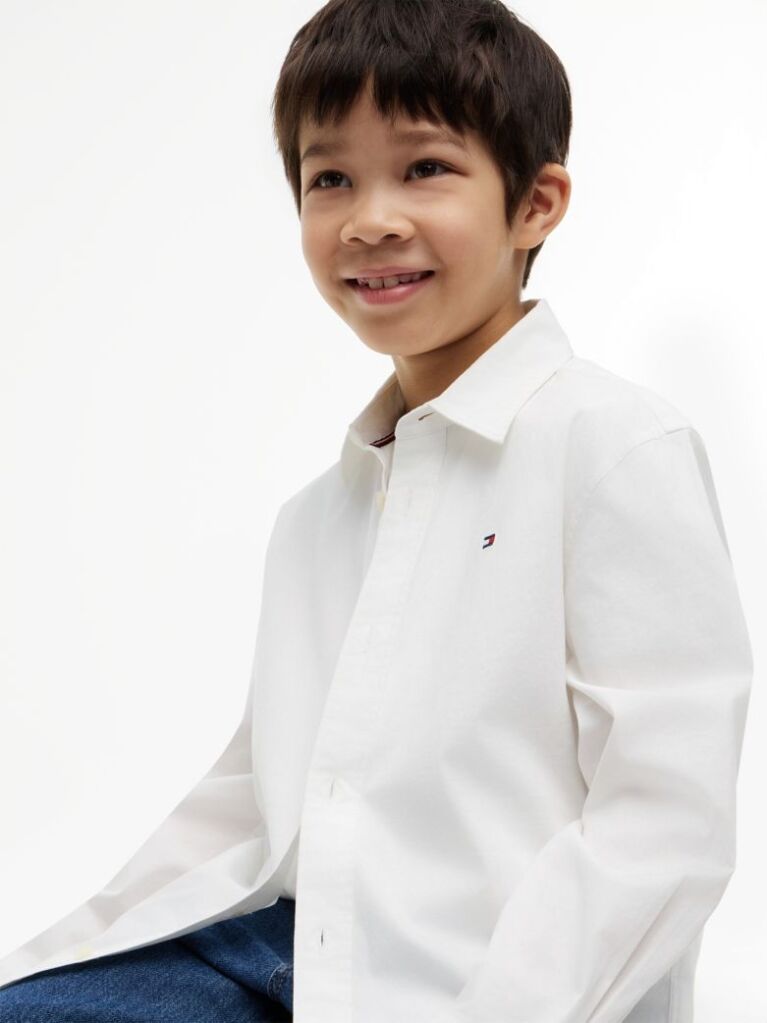 White Essential Regular Fit Poplin Shirt  Boys