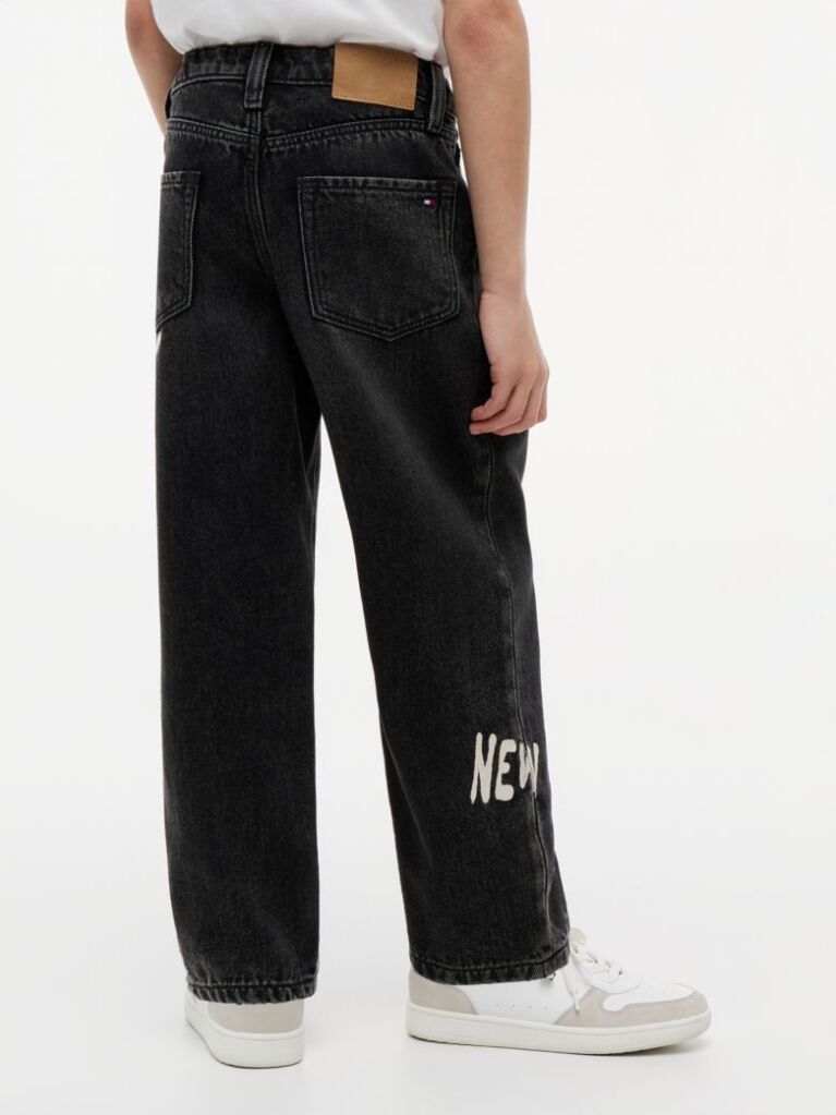Denim Print Loose Relaxed Black Jeans  Boys