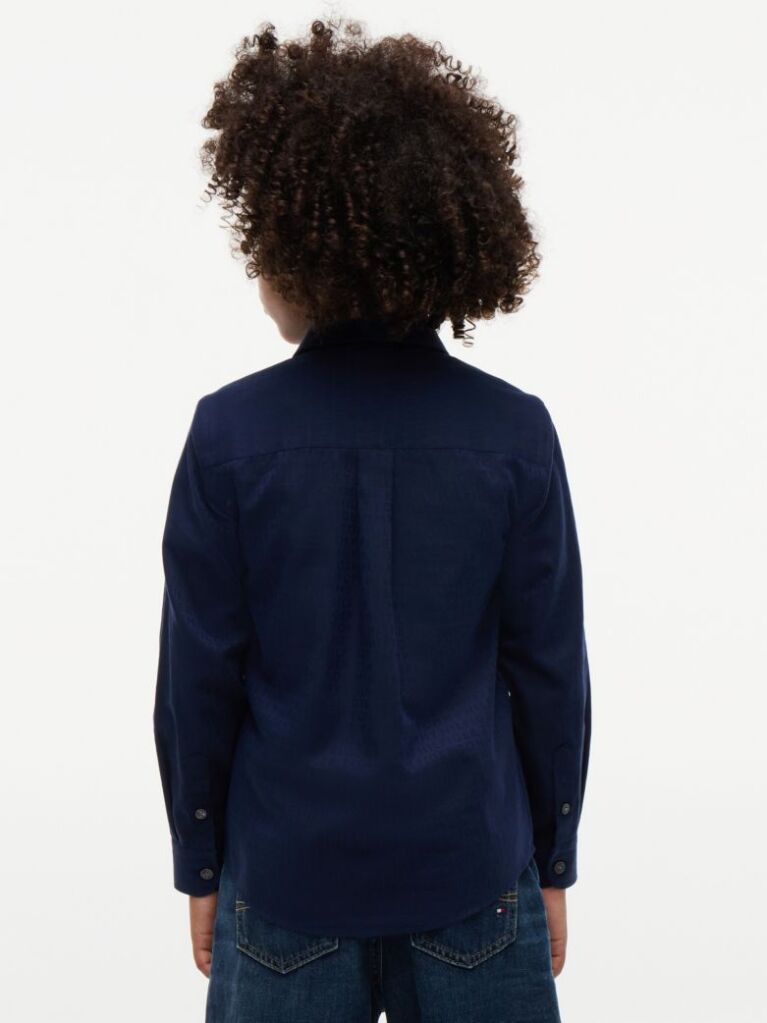 Blue Regular Fit Jacquard Shirt  Boys