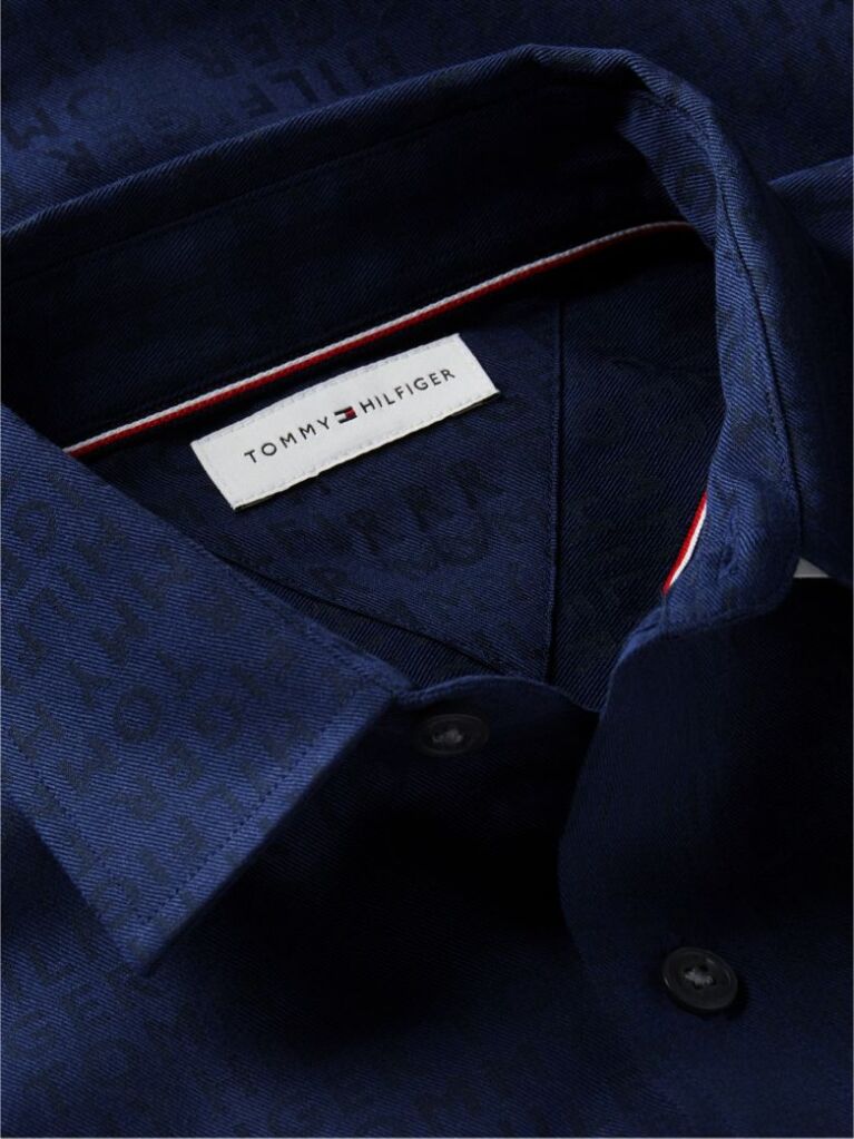 Blue Regular Fit Jacquard Shirt  Boys