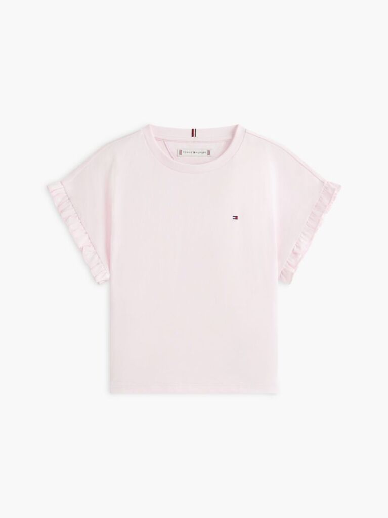 Pink Essential Ruffle Cuff Relaxed Top  Girls