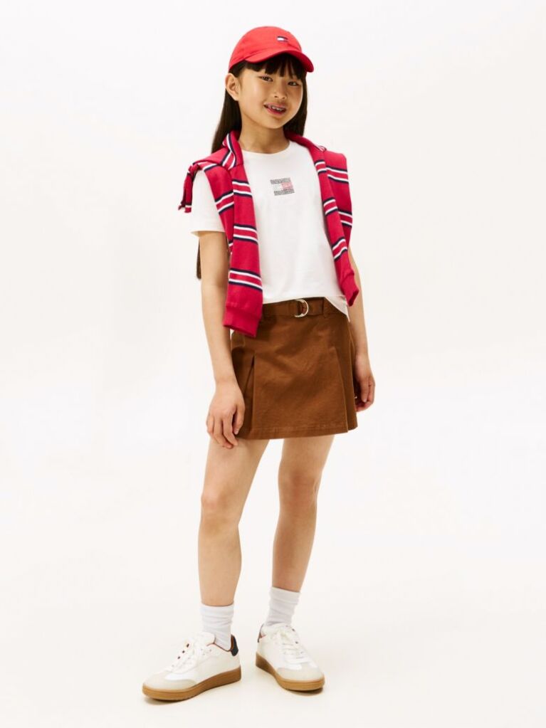 Beige Diamanté Flag Jersey T-Shirt  Girls