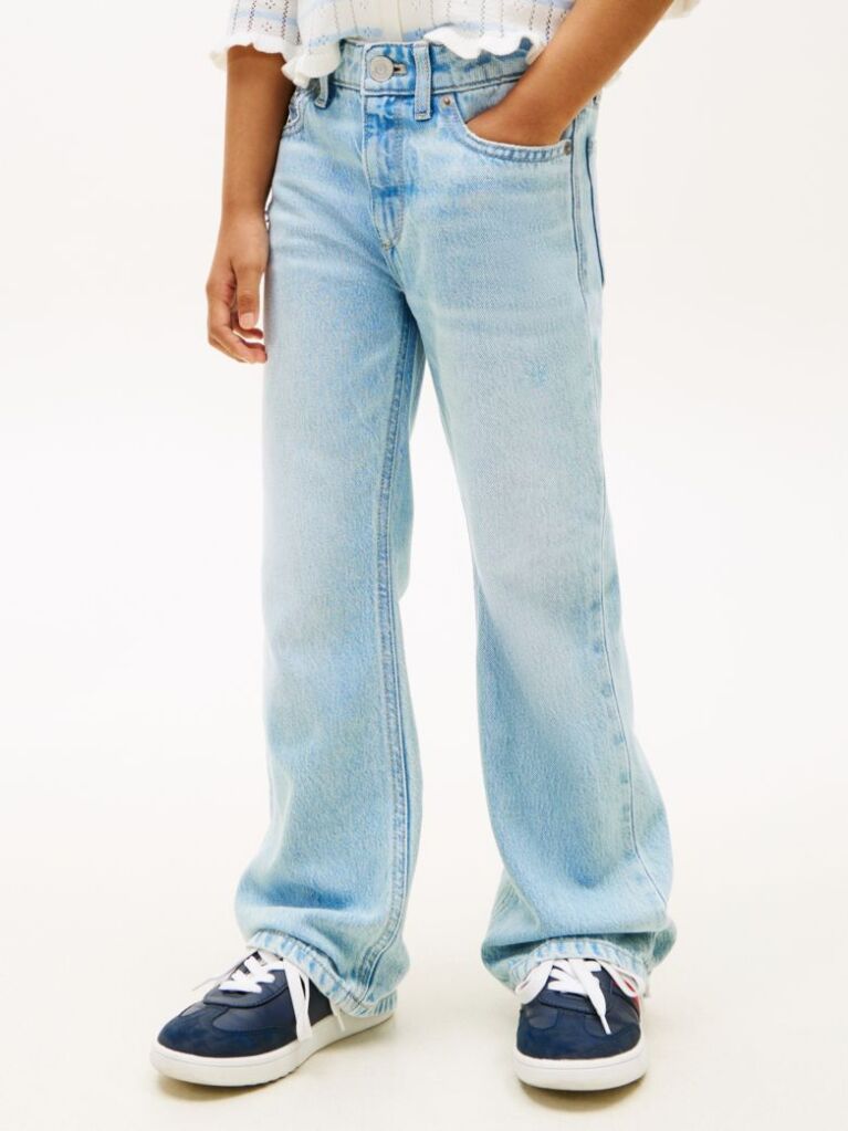 Blue Distressed Flared Leg Jeans  Girls