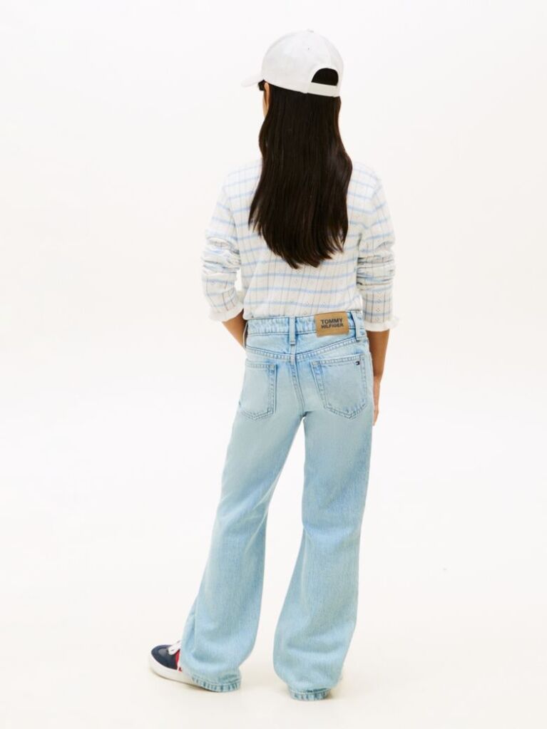 Blue Distressed Flared Leg Jeans  Girls