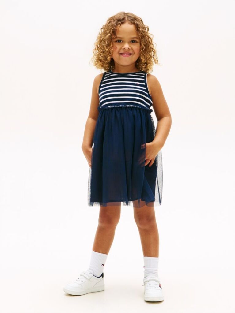 Multi Tulle Sleeveless Fit And Flare Dress  Girls