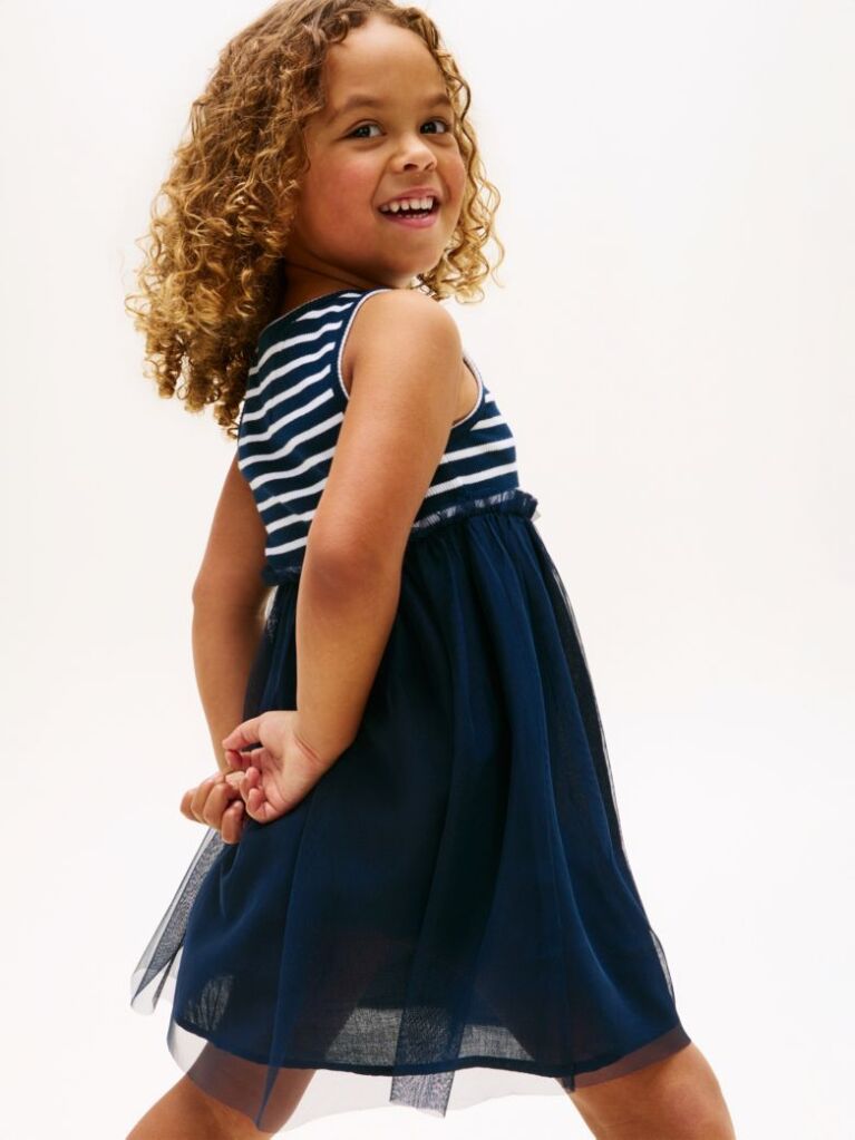 Multi Tulle Sleeveless Fit And Flare Dress  Girls