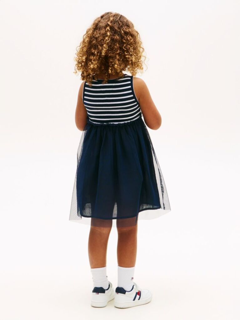 Multi Tulle Sleeveless Fit And Flare Dress  Girls