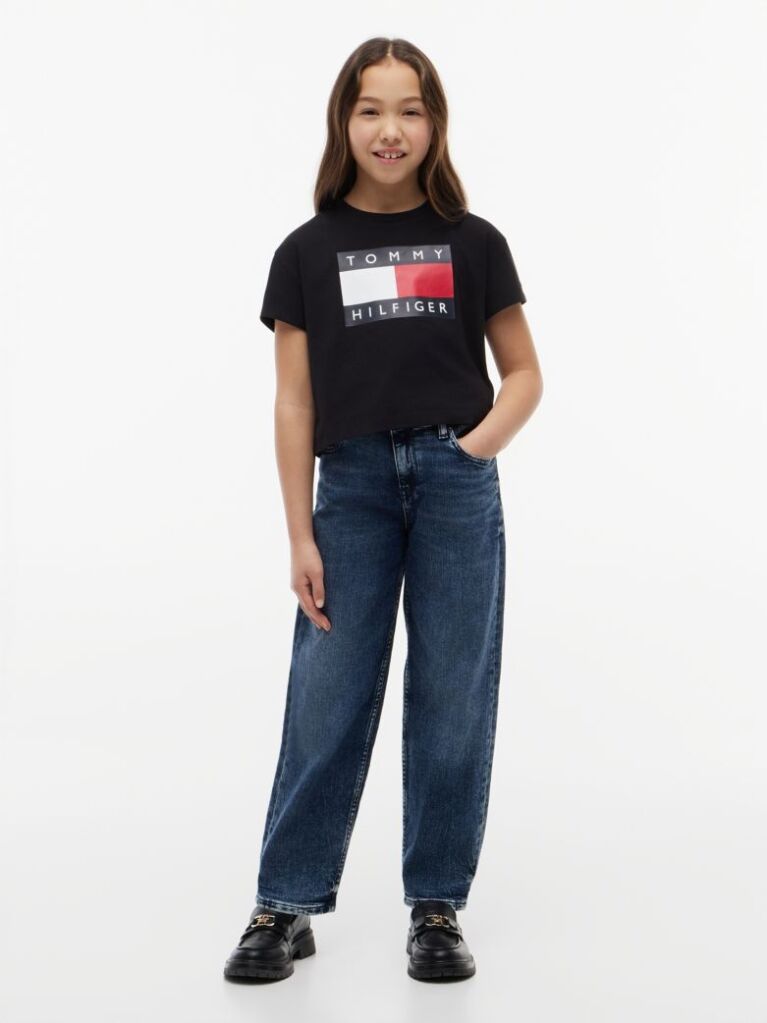 Denim Wide Barrel Leg Jeans  Girls
