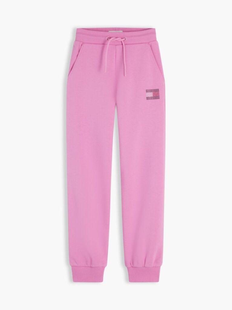 Pink Rhinestone Relaxed Terry Joggers  Girls