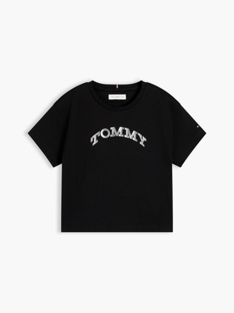 Black Essential Hilfiger Monotype T-Shirt And Leggings Set  Girls
