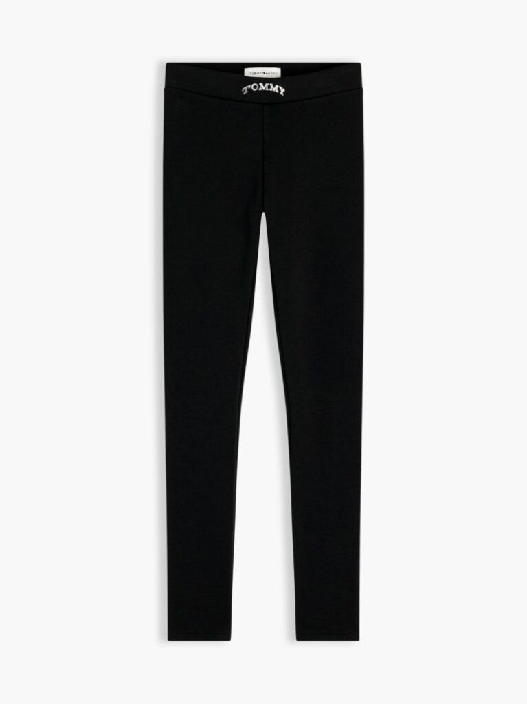 Black Essential Hilfiger Monotype T-Shirt And Leggings Set  Girls