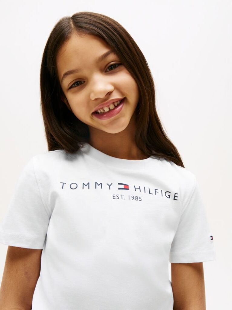 White Essential Organic Cotton Logo T-Shirt  Kids Unisex