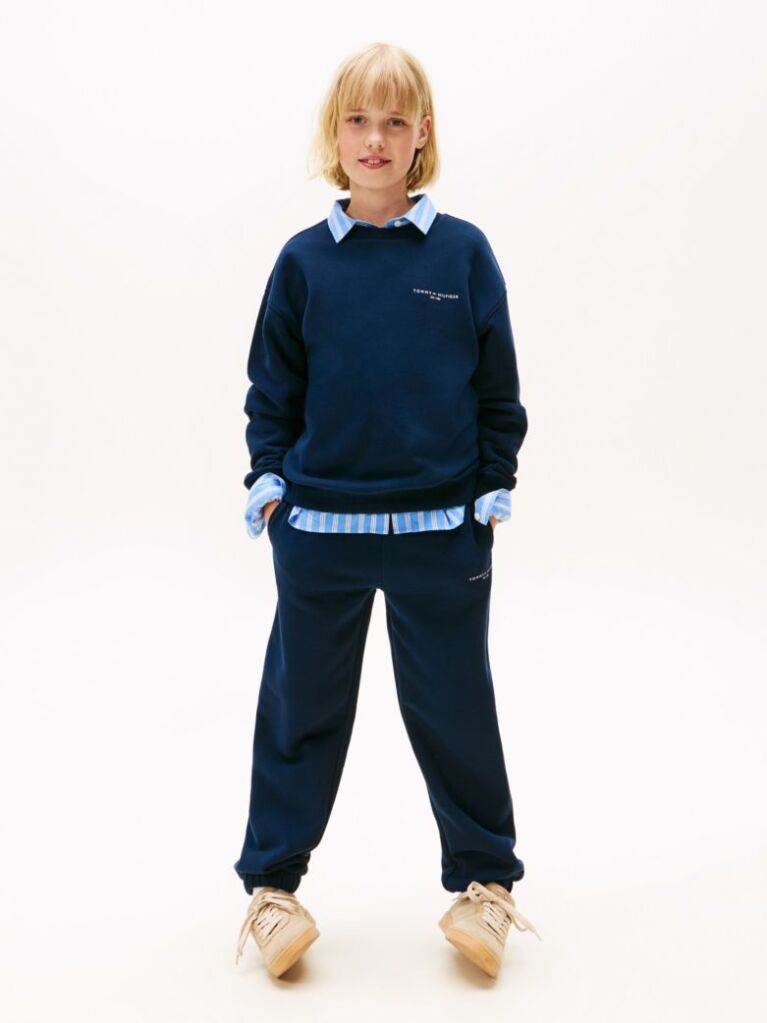 Blue Crew Neck Sweatshirt And Joggers Set  Kids Unisex