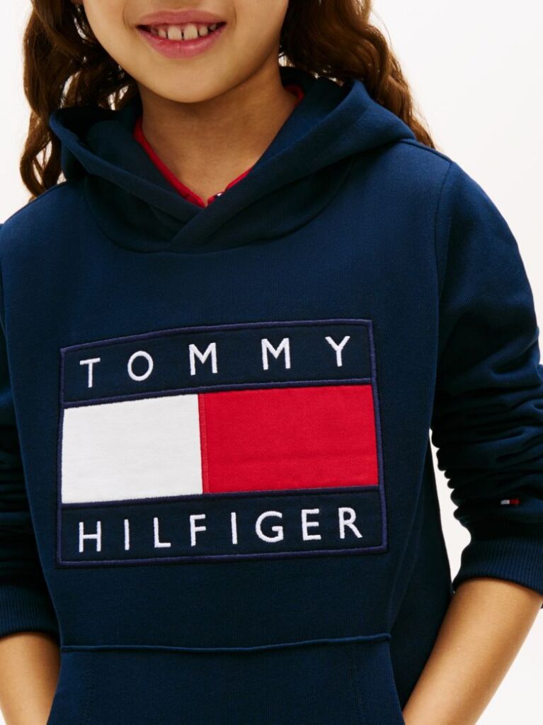 Blue Heritage Flag Badge Terry Hoody  Kids Unisex