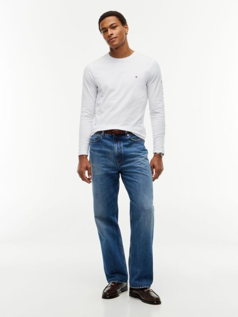 White Long Sleeve Slim Fit T-Shirt  Men