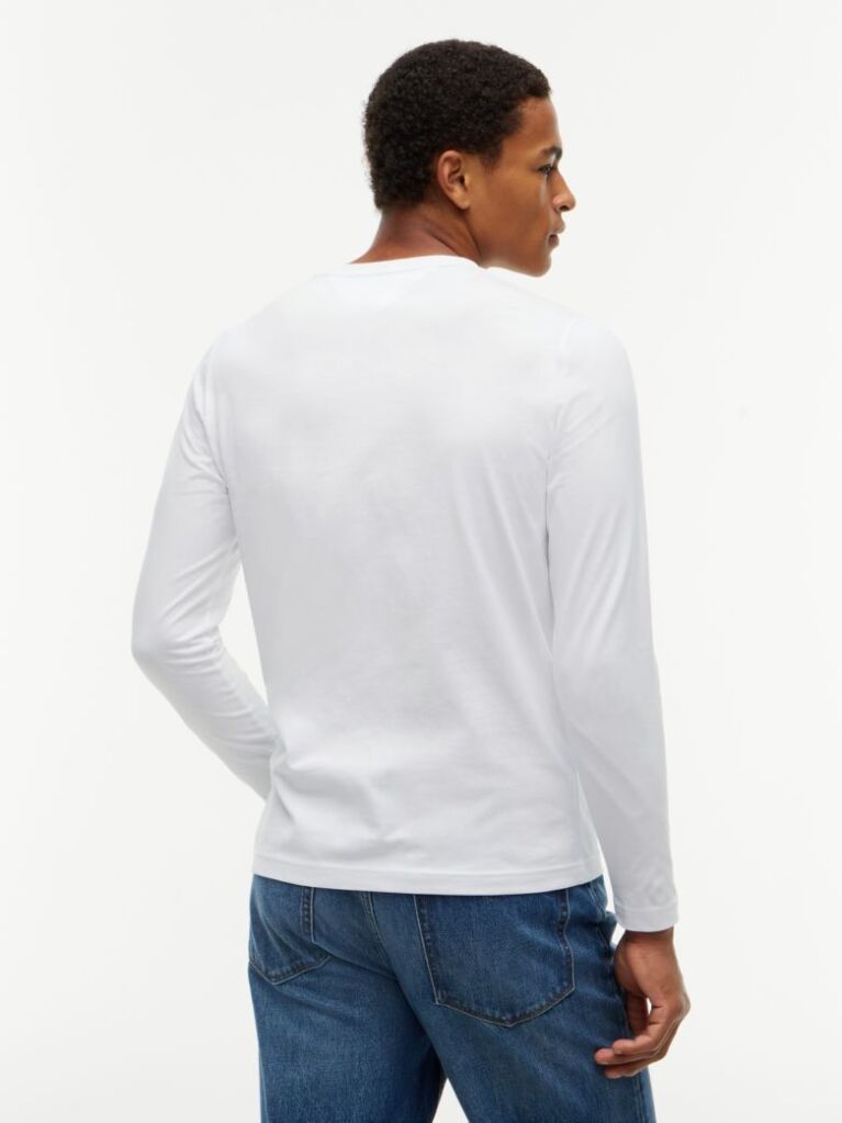 White Long Sleeve Slim Fit T-Shirt  Men