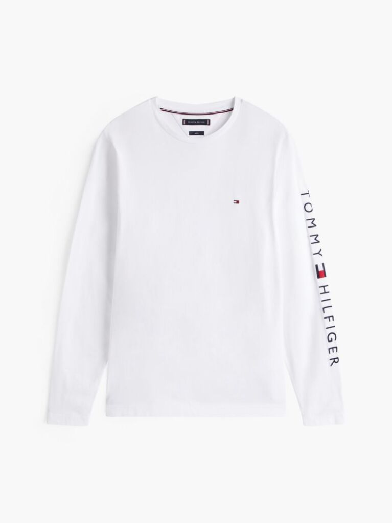 White Long Sleeve Slim Fit T-Shirt  Men