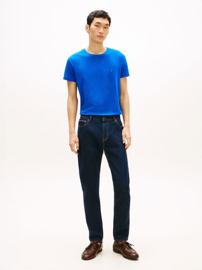 Blue Flag Embroidery Slim Fit T-Shirt  Men