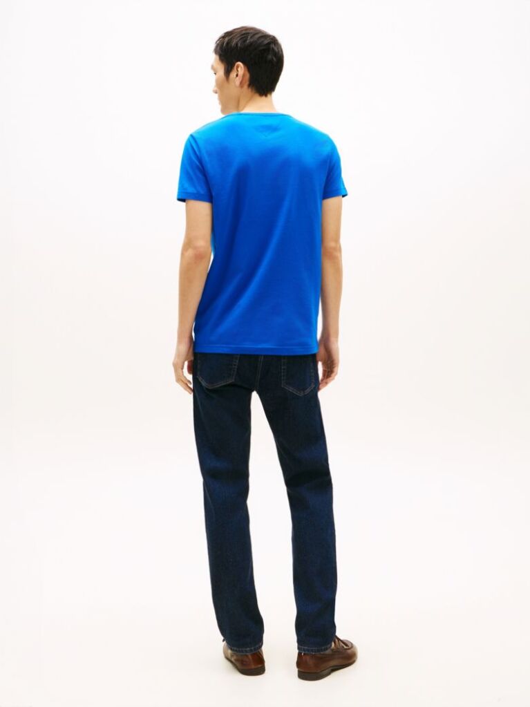 Blue Flag Embroidery Slim Fit T-Shirt  Men