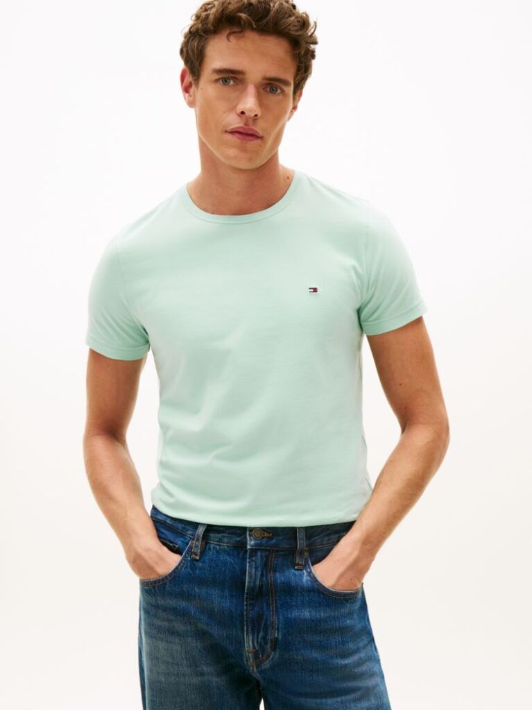Green Flag Embroidery Slim Fit T-Shirt  Men