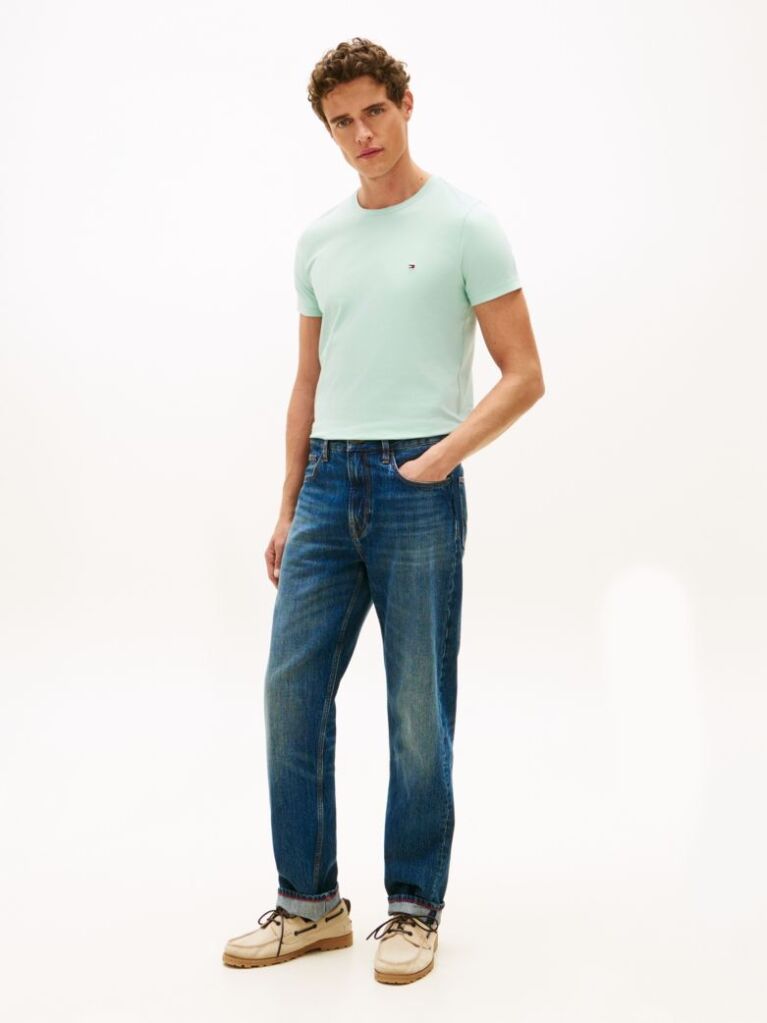 Green Flag Embroidery Slim Fit T-Shirt  Men