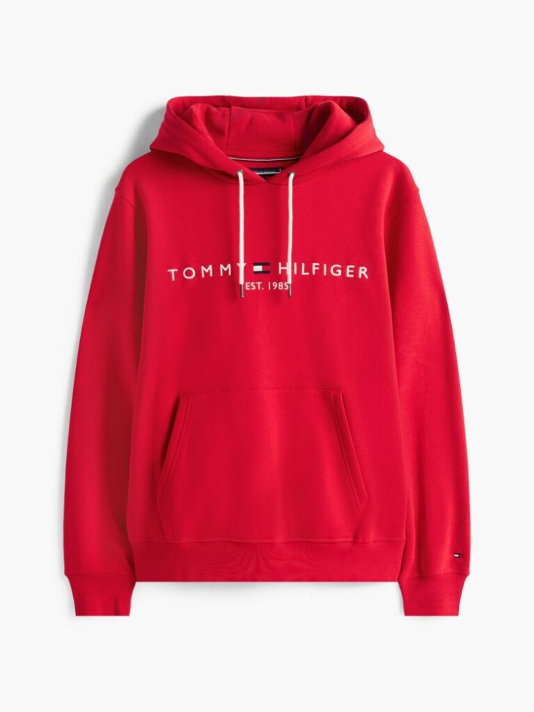 Red Tommy Logo Hoody  Men