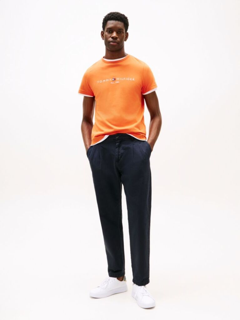 Orange Logo Slim Fit Jersey T-Shirt  Men