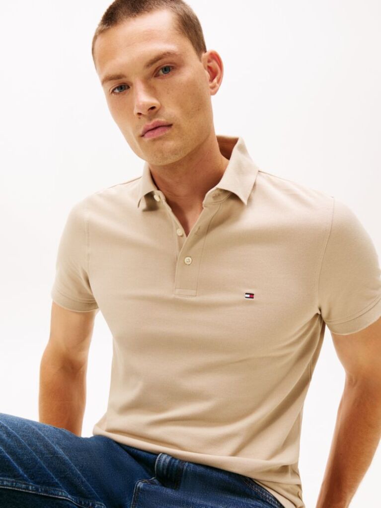 Beige 1985 Collection Slim Fit Pique Polo  Men