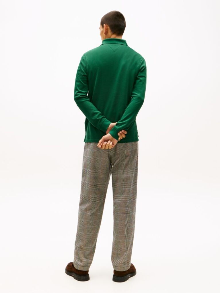 Green 1985 Collection Slim Fit Long Sleeve Polo  Men