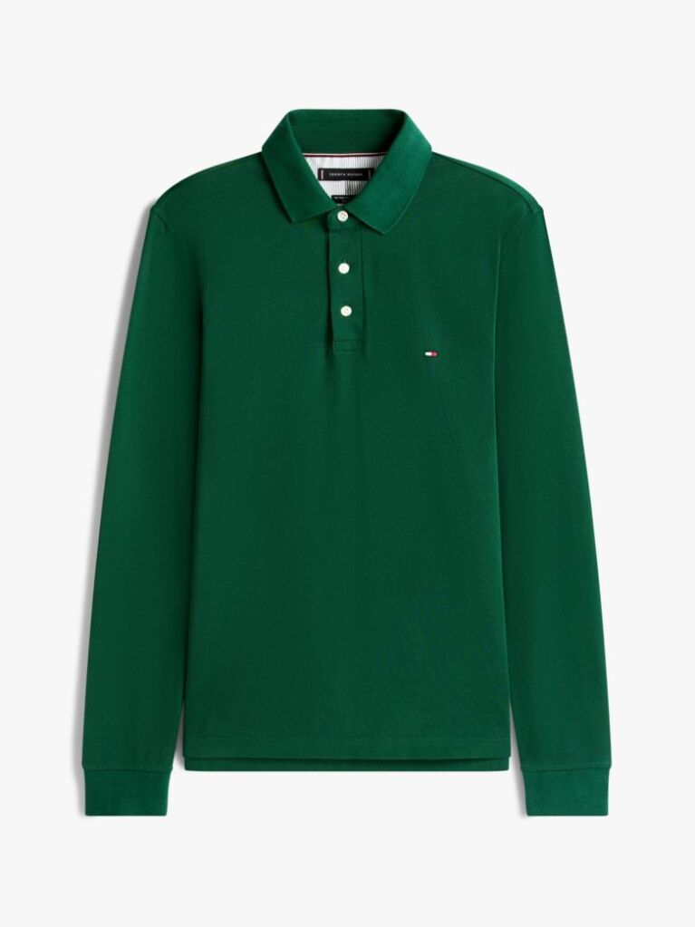 Green 1985 Collection Slim Fit Long Sleeve Polo  Men