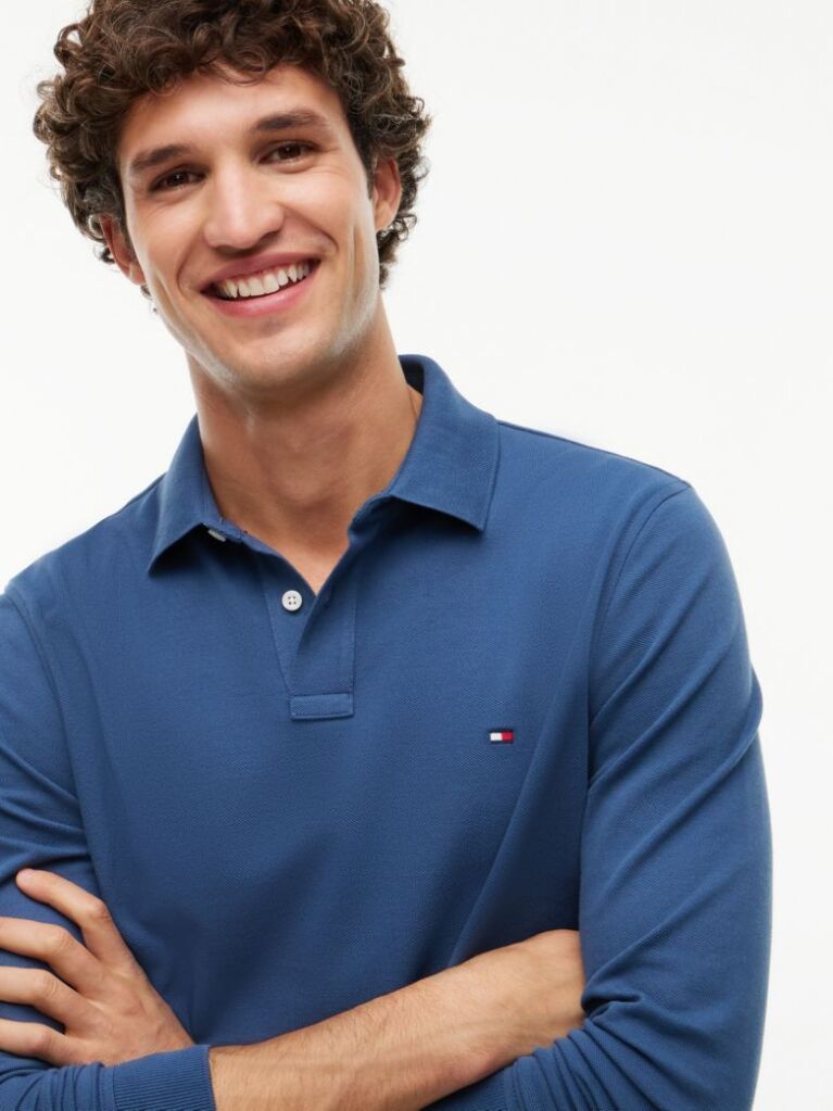 Blue 1985 Collection Regular Fit Long Sleeve Polo  Men