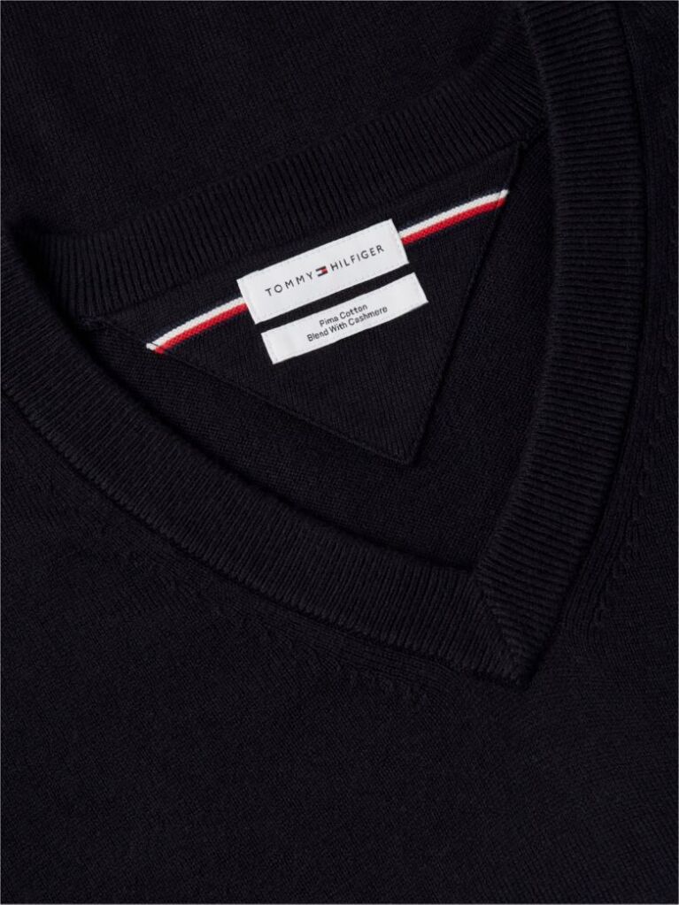 Black V-Neck Regular Fit Jumper  Men