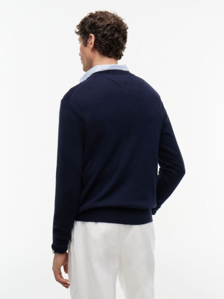 Blue V-Neck Regular Fit Jumper  Men
