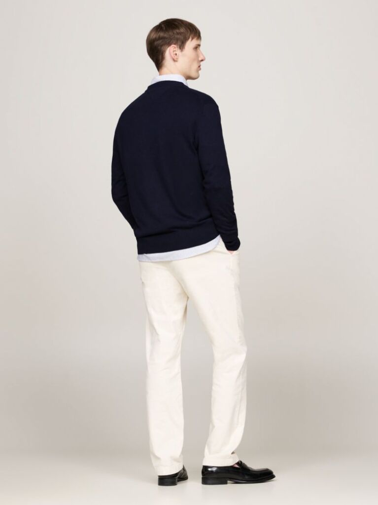 Blue V-Neck Regular Fit Jumper  Men