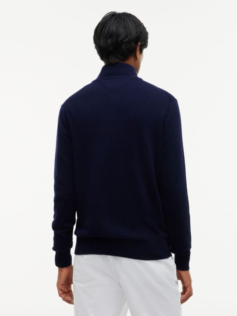 Blue Zip-Neck Jumper  Men