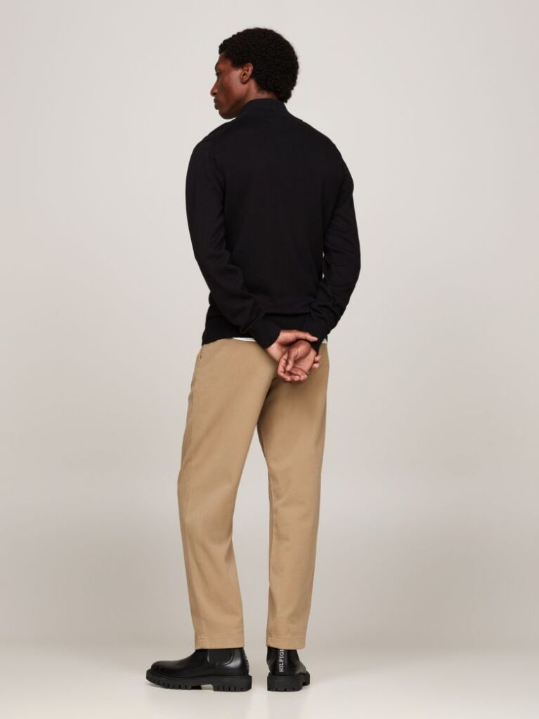 Black Cotton Cashmere Zip-Thru Cardigan  Men