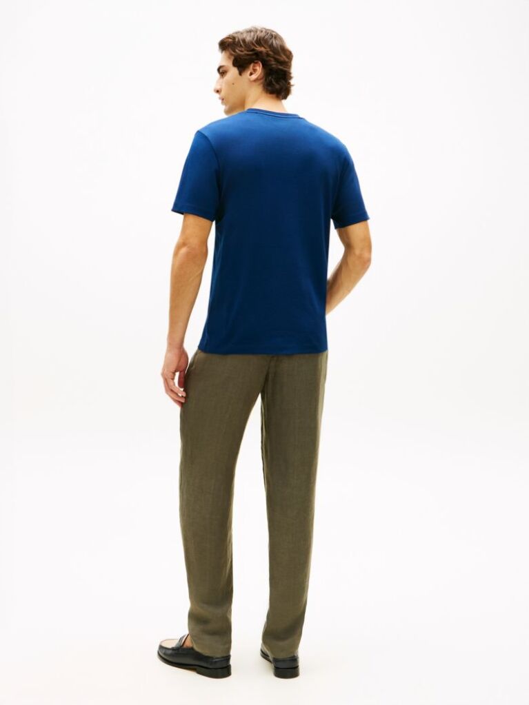 Blue Interlock Knit T-Shirt  Men