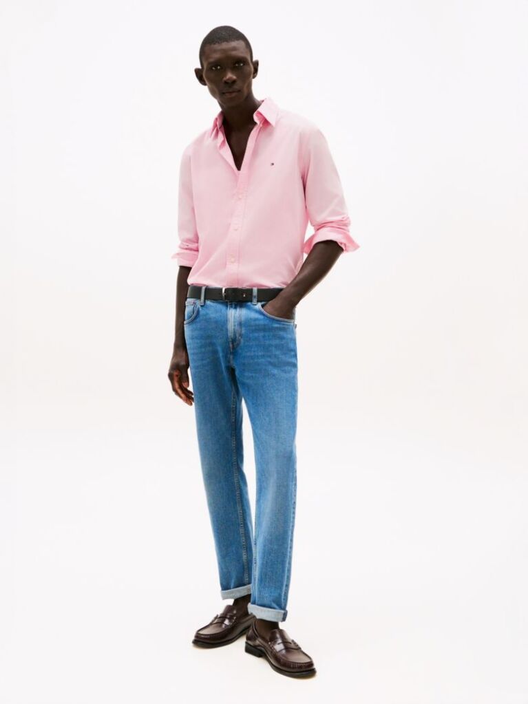 Pink TH Flex Regular Fit Poplin Shirt  Men