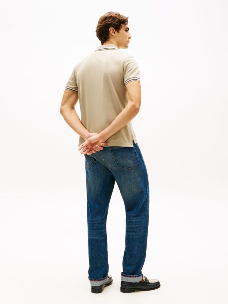 Brown Slim Fit Tipped Pique Polo Shirt  Men