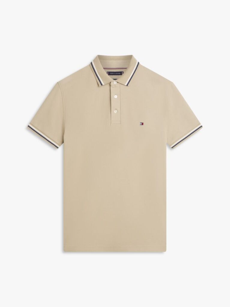 Brown Slim Fit Tipped Pique Polo Shirt  Men