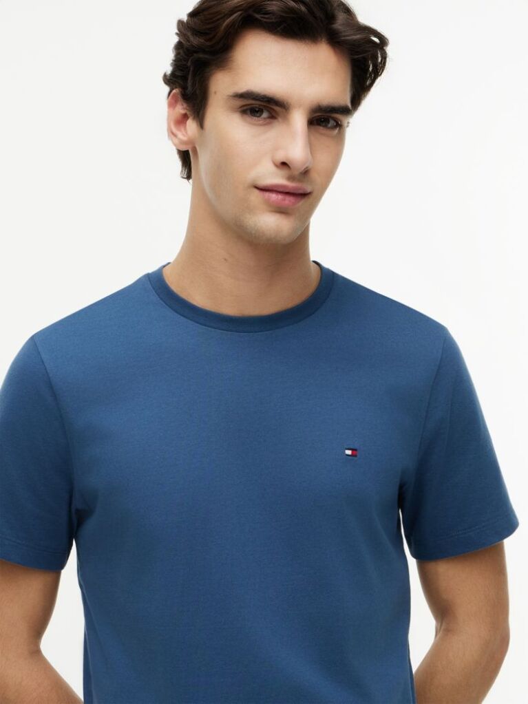 Blue Flag Embroidery T-Shirt  Men