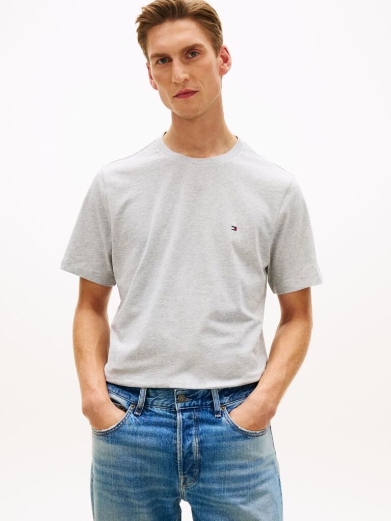 Grey Flag Embroidery T-Shirt  Men