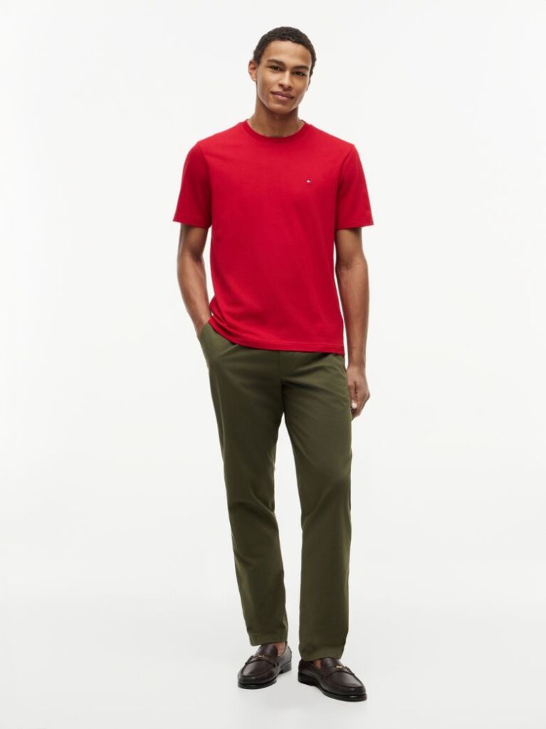 Red Flag Embroidery T-Shirt  Men